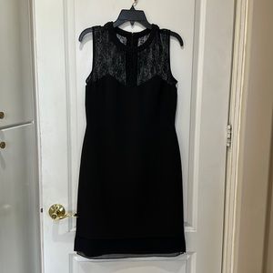 Classy black crepe lace dress